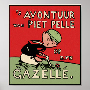 Afdrukken van poster: Fietsenavonturen van Piet Pe Poster