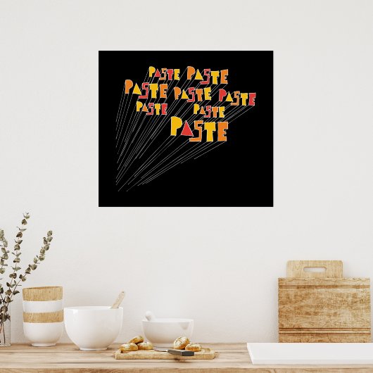 Afdrukken van Poster Logo-array plakken met handte (Keuken)