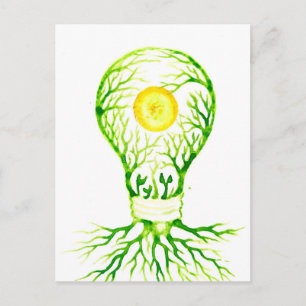 Afdrukken van poster met groene energie briefkaart