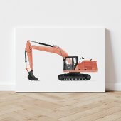 Afdrukken van Red Excavator Construction Vehicle C