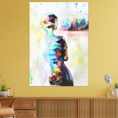 Afdrukken van reflectiescanvas - lichaamstaal voor (Insitu (Woonkamer))