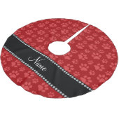 Afdrukken van rode hondenpoten met een persoonlijk kerstboom rok (Gekanteld)