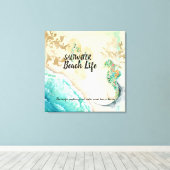 Afdrukken van Saltwater Beach Life Seahorse Faux C (Insitu (Houten vloer))