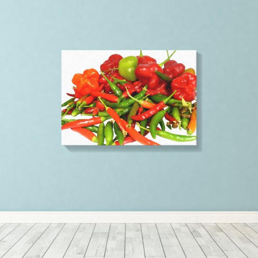 Afdrukken van speciaal afgebeelde Chillies (Insitu (Houten vloer))