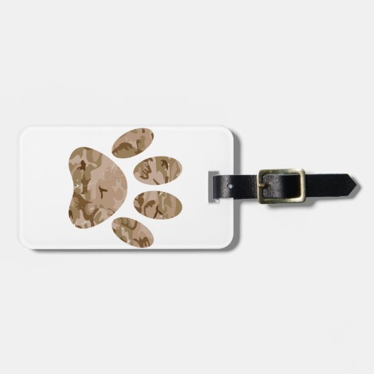 Afdrukken van speciale woestijn-camo dog pow bagagelabel (Voorkant horizontaal)