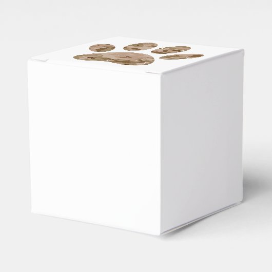 Afdrukken van speciale woestijn-camo dog pow bedankdoosjes (Voorkant Zijde)