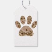 Afdrukken van speciale woestijn-camo dog pow cadeaulabel (Voorkant)