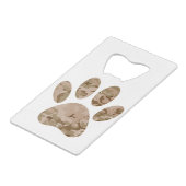 Afdrukken van speciale woestijn-camo dog pow creditkaart flessenopener (Voorkant Gekanteld)
