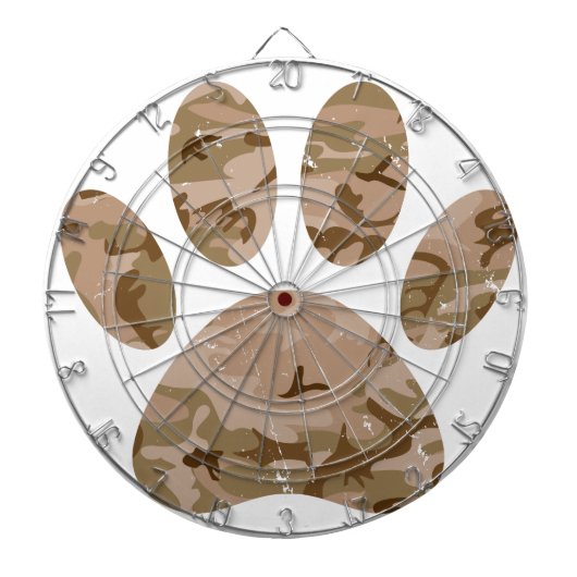 Afdrukken van speciale woestijn-camo dog pow dartbord (Voorkant)