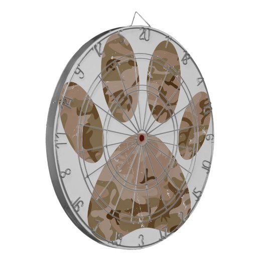 Afdrukken van speciale woestijn-camo dog pow dartbord (Voorkant Links)