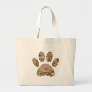 Afdrukken van speciale woestijn-camo dog pow grote tote bag
