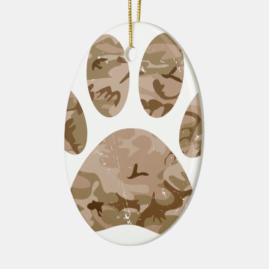 Afdrukken van speciale woestijn-camo dog pow keramisch ornament (Links)