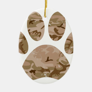 Afdrukken van speciale woestijn-camo dog pow keramisch ornament