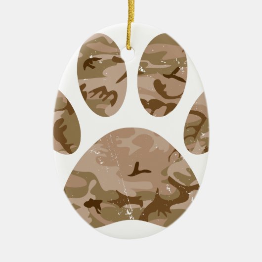 Afdrukken van speciale woestijn-camo dog pow keramisch ornament (Voorkant)