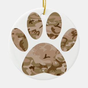 Afdrukken van speciale woestijn-camo dog pow keramisch ornament
