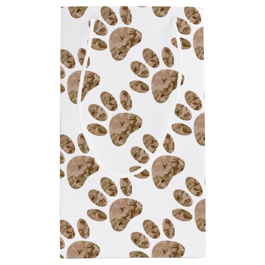 Afdrukken van speciale woestijn-camo dog pow klein cadeauzakje (Achterkant)