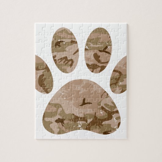Afdrukken van speciale woestijn-camo dog pow legpuzzel (Verticaal)