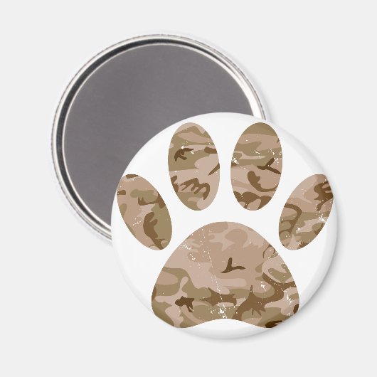 Afdrukken van speciale woestijn-camo dog pow magneet (Voorkant / Achterkant)