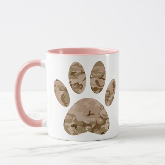 Afdrukken van speciale woestijn-camo dog pow mok (Links)