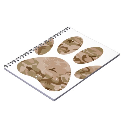 Afdrukken van speciale woestijn-camo dog pow notitieboek (Linkerzijde)