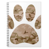 Afdrukken van speciale woestijn-camo dog pow notitieboek (Voorkant)