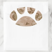 Afdrukken van speciale woestijn-camo dog pow ovale sticker (Tas)