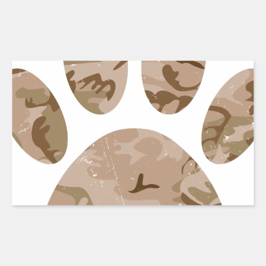 Afdrukken van speciale woestijn-camo dog pow rechthoekige sticker (Voorkant)