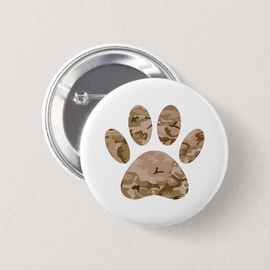 Afdrukken van speciale woestijn-camo dog pow ronde button 5,7 cm (Voorkant /achterkant)