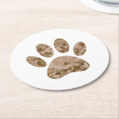 Afdrukken van speciale woestijn-camo dog pow ronde kartonnen onderzetter (Gebogen)