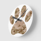 Afdrukken van speciale woestijn-camo dog pow ronde klok (Hoek)