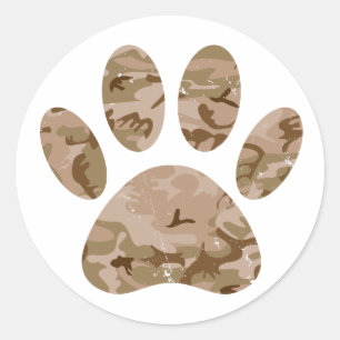 Afdrukken van speciale woestijn-camo dog pow ronde sticker
