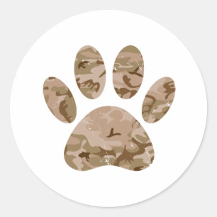 Afdrukken van speciale woestijn-camo dog pow ronde sticker