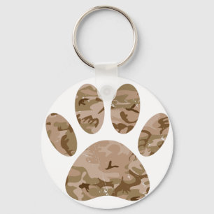Afdrukken van speciale woestijn-camo dog pow sleutelhanger