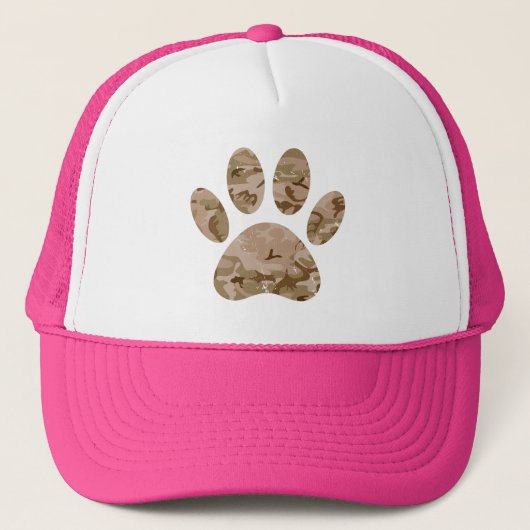 Afdrukken van speciale woestijn-camo dog pow trucker pet (Voorkant)
