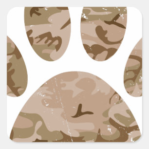 Afdrukken van speciale woestijn-camo dog pow vierkante sticker