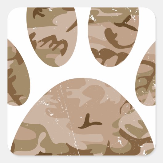 Afdrukken van speciale woestijn-camo dog pow vierkante sticker