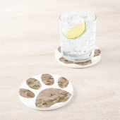 Afdrukken van speciale woestijn-camo dog pow zandsteen onderzetter (Zijkant)