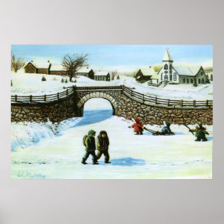 Afdrukken van "Spelen bij de hanger" Poster