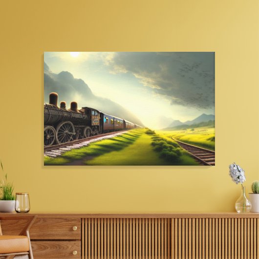 Afdrukken van stoamlocomotief (Insitu (Woonkamer))