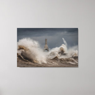 Afdrukken van Stormy Lighthouse Canvas
