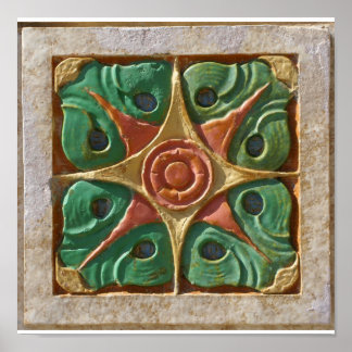 Afdrukken van tegel met Tulsa Art Deco- Poster