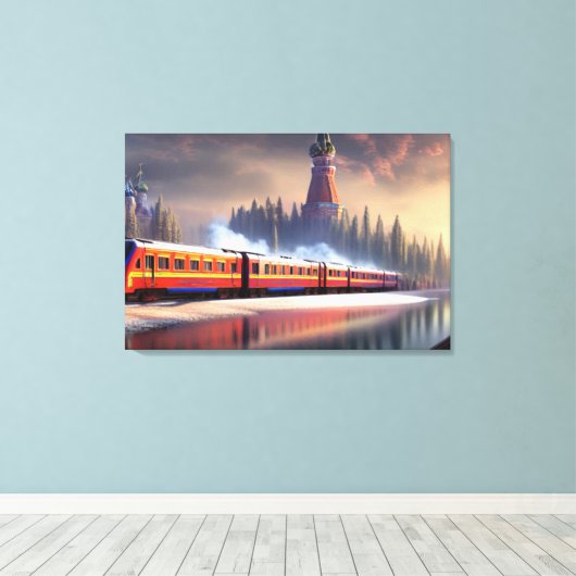 Afdrukken van treinCanvas (Insitu (Houten vloer))