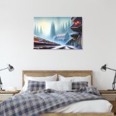Afdrukken van treinCanvas (Insitu (Slaapkamer))