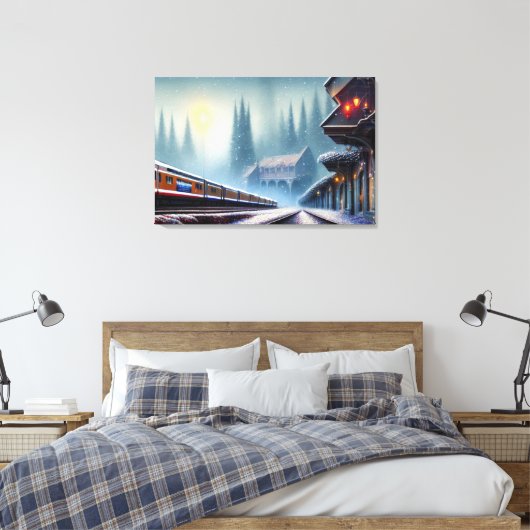 Afdrukken van treinCanvas (Insitu (Slaapkamer))