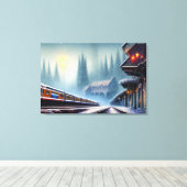 Afdrukken van treinCanvas (Insitu (Houten vloer))