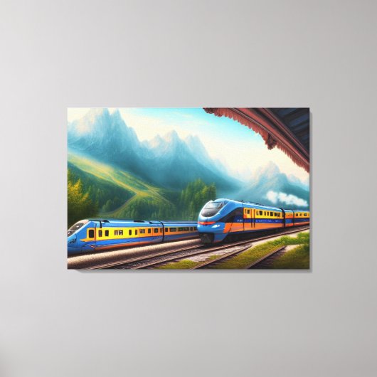 Afdrukken van treinCanvas (Voorkant)