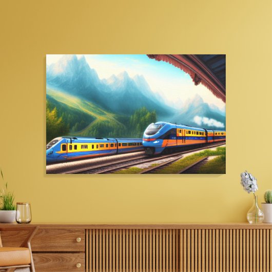 Afdrukken van treinCanvas (Insitu (Woonkamer))