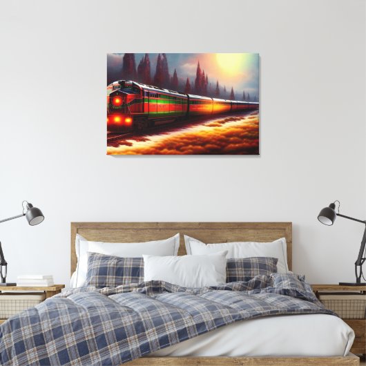 Afdrukken van treinCanvas (Insitu (Slaapkamer))