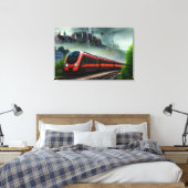 Afdrukken van treinCanvas (Insitu (Slaapkamer))