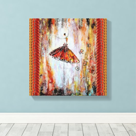 Afdrukken van Tutu Ballerina Canvas (Insitu (Houten vloer))